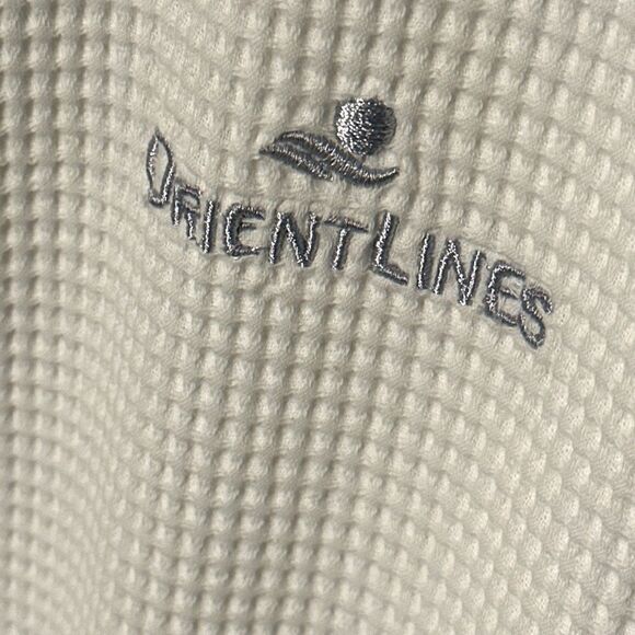 Vintage Orient Lines Cruise Ship Boca Terry White Cotton Waffle Spa Robe o/s - Picture 3 of 7
